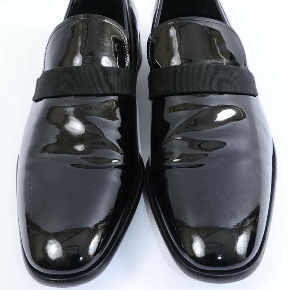 Salvatore Ferragamo Antone patent grosgrain loafer